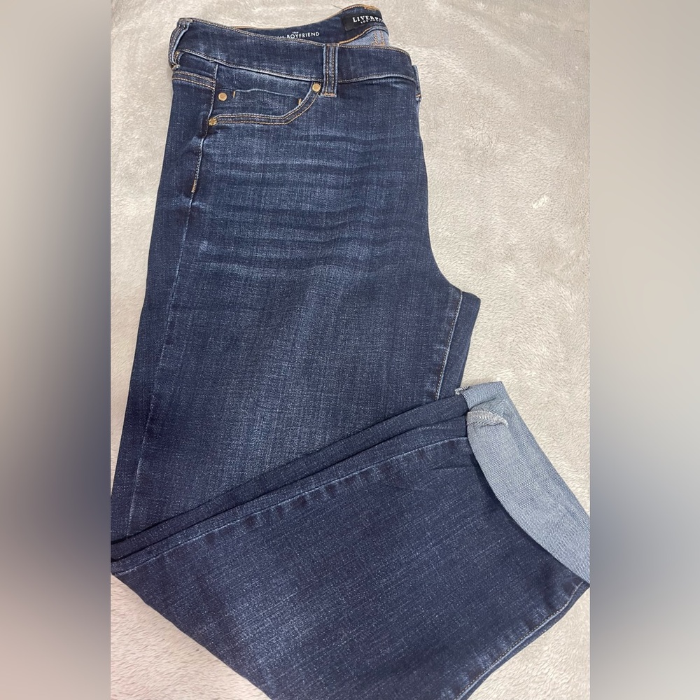 Women’s Liverpool Slim Boyfriend for jeans size 16W, dark blue, cropped